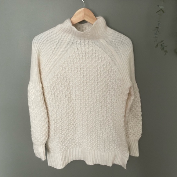 Anthropologie Bia Mock Neck Tunic Sweater Ivory XS - Picture 7 of 7